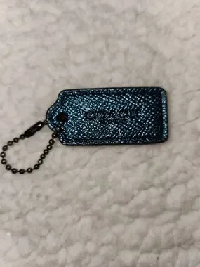 Coach Key Tag Coach | Accessories | Coach Metallic Blue Pebbled Leather Key Tag ...